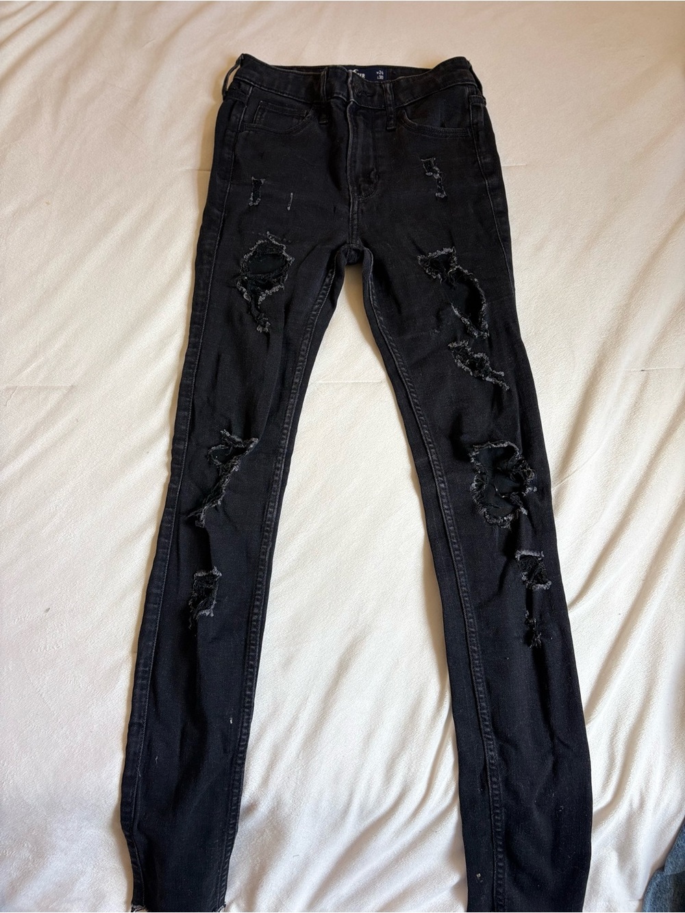 Hollister Black Distressed Skinny Jeans